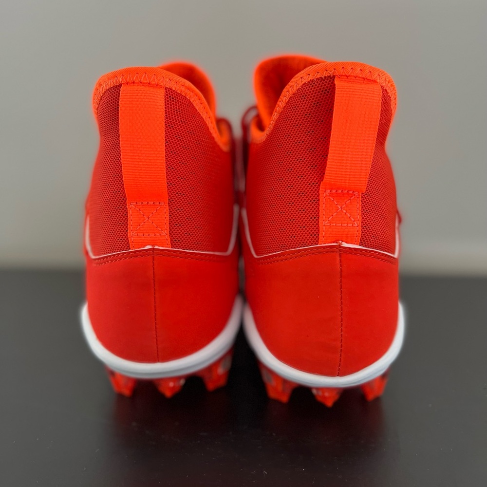 Size 11.5 Nike Alpha Menace Pro 2 Mid Football Cleats AQ3209-107 White/Orange - Picture 3 of 8